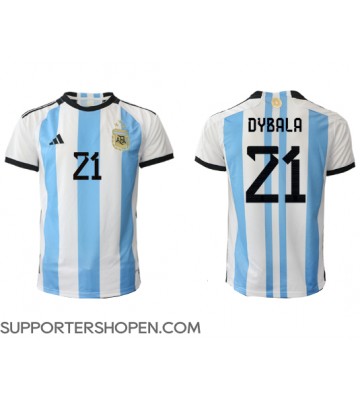 Argentina Paulo Dybala #21 Hemma Matchtröja VM 2022 Kortärmad